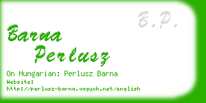 barna perlusz business card